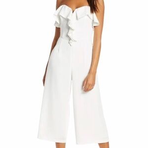 Adelyn Rae White Strapless Jumpsuit Size S